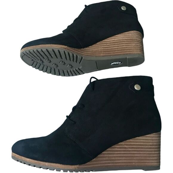 Dr. School’s Conquer Black Suede Wedge Booties - Picture 5 of 10